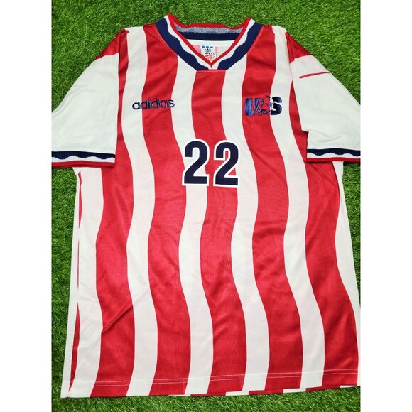 Lalas USA US 1994 WORLD CUP Adidas Home Soccer Jersey Shirt L